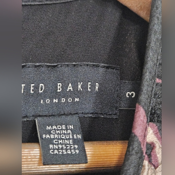 Ted Baker Gilliaa Printed Puff Sleeve Fit and Flare Mini Dress - Picture 3 of 8